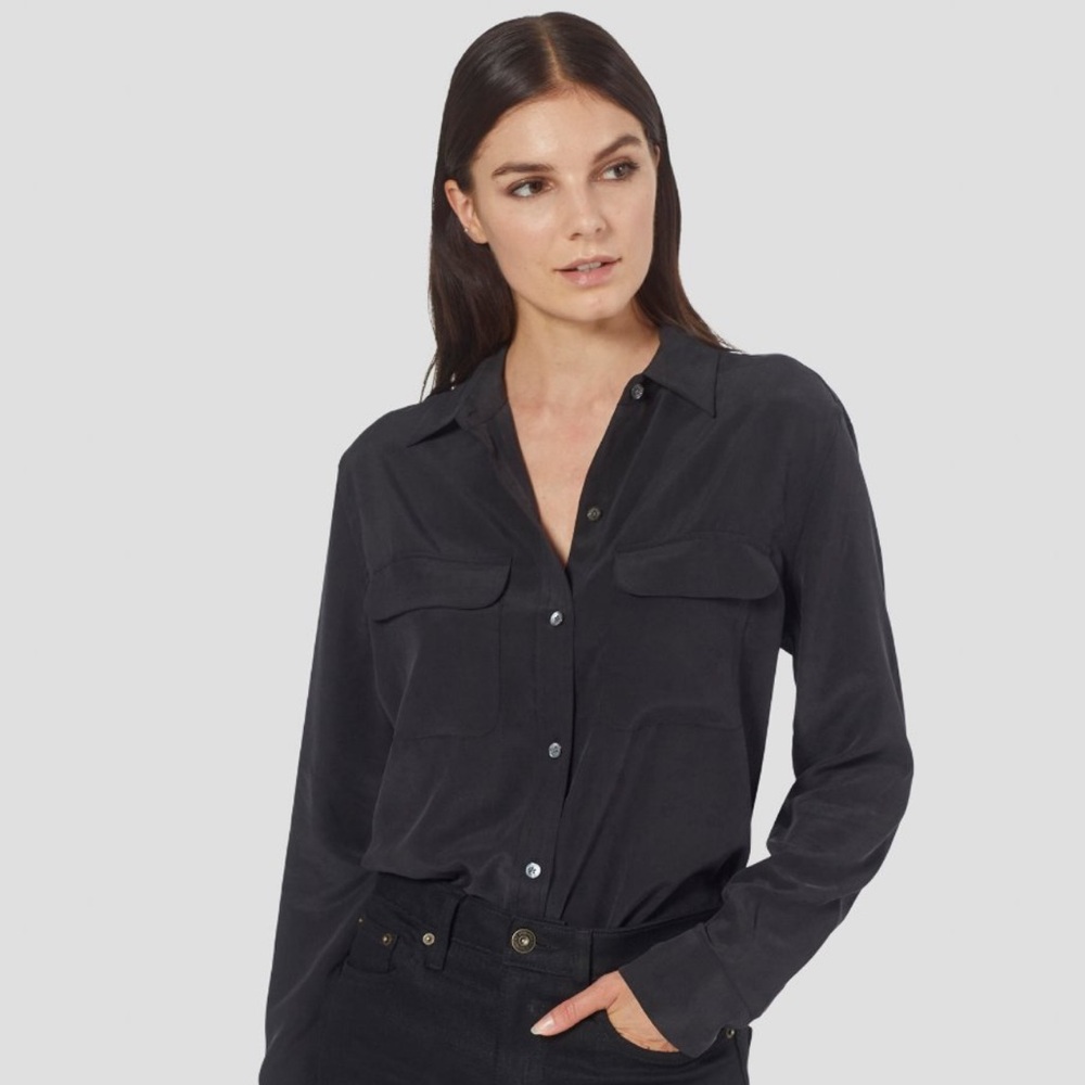 Equipment Signature 100% Silk Button Down Shirt